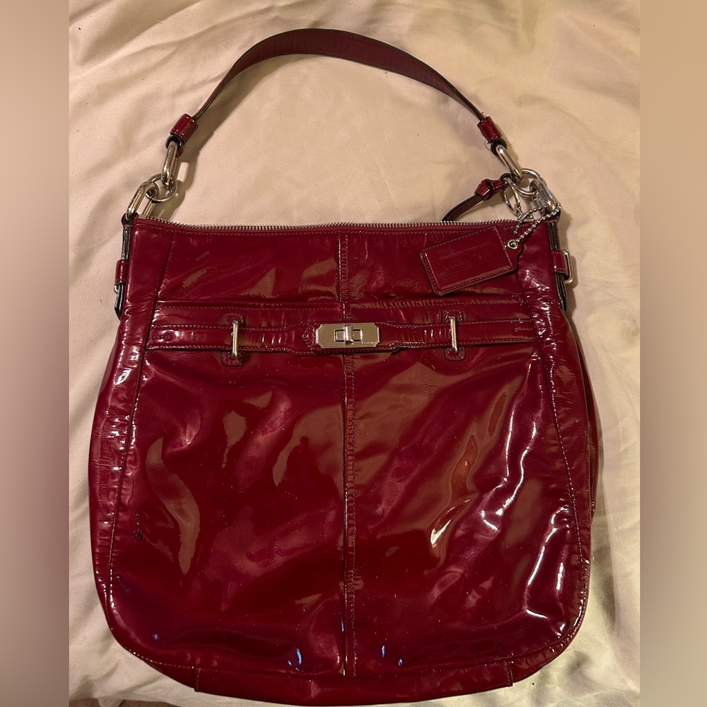 Like New Coach Red Wine Chelsea Hobo Bag